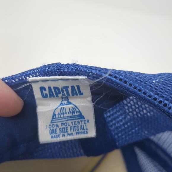 Allstate Snapback Trucker Hat Blue One Size Adjustable Lightweight Rope Capital - Picture 9 of 9